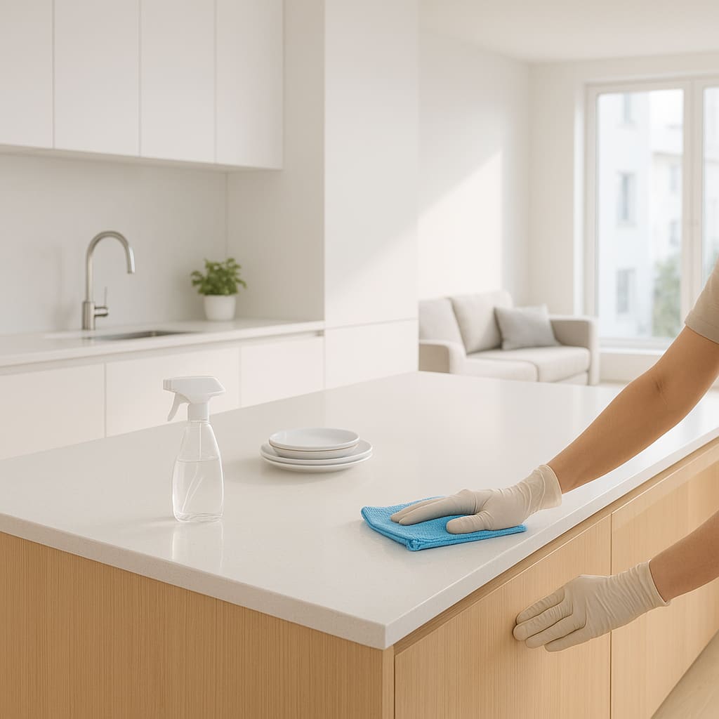 Reinigung einer modernen Wohnung